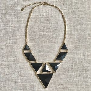 Aldo Black & Gold Triangle Necklace